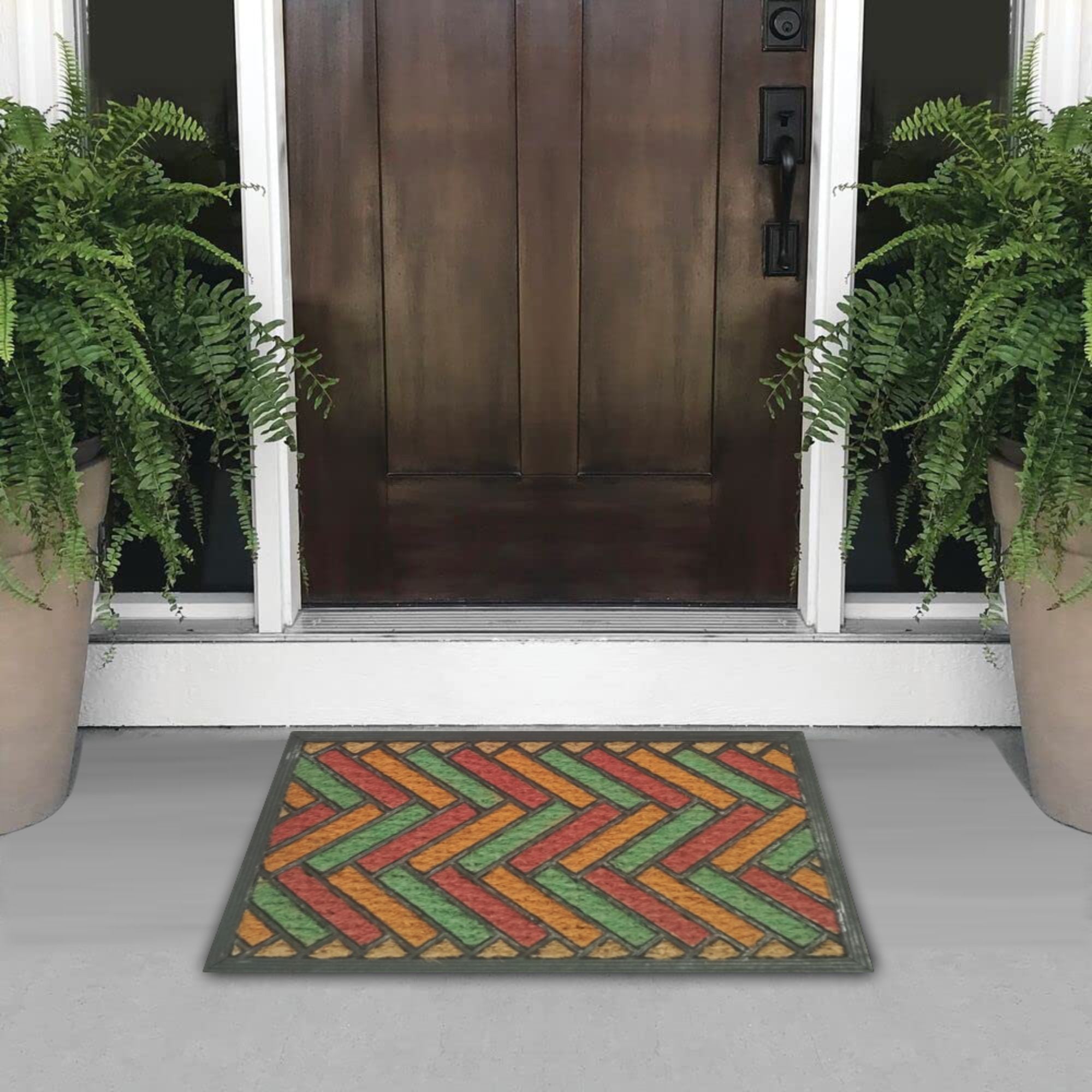 Tapete de entrada coco goma color new 40x60 cm setx2 unidades 100