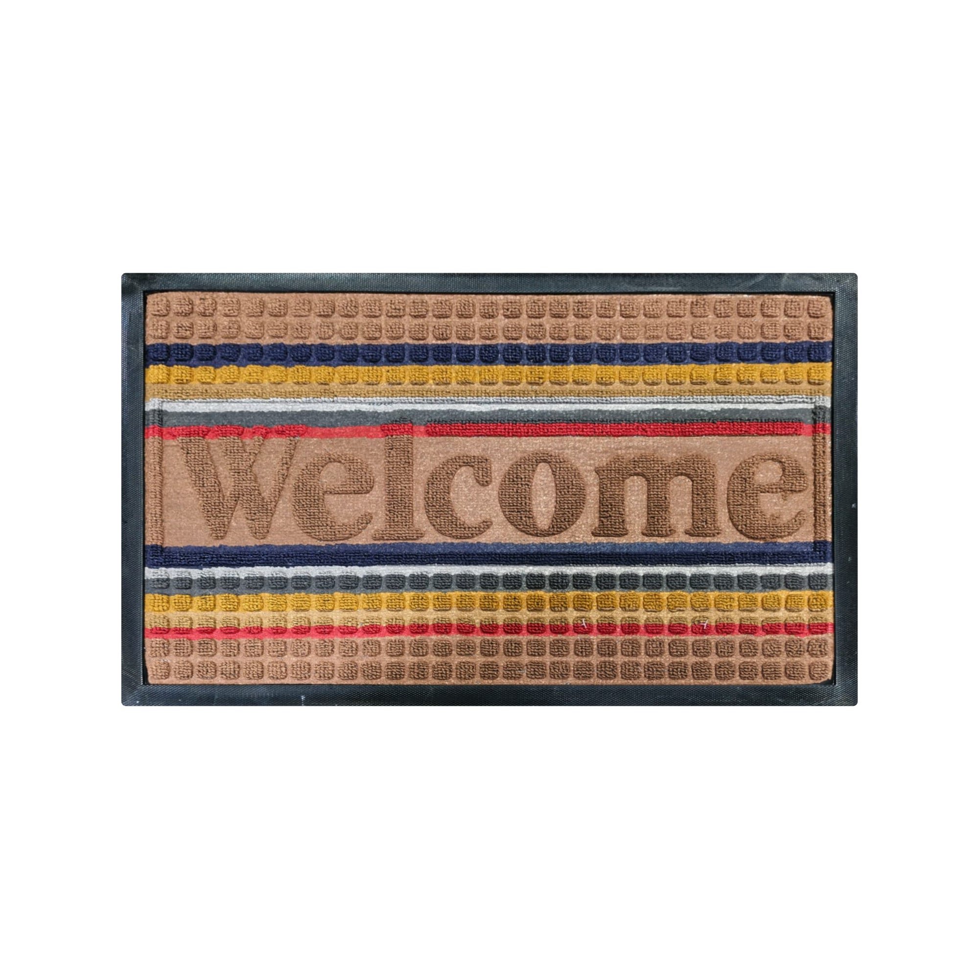 Tapete De Entrada Cuadros Multicolor 40x60 Cm 01 (Setx2 unidades)