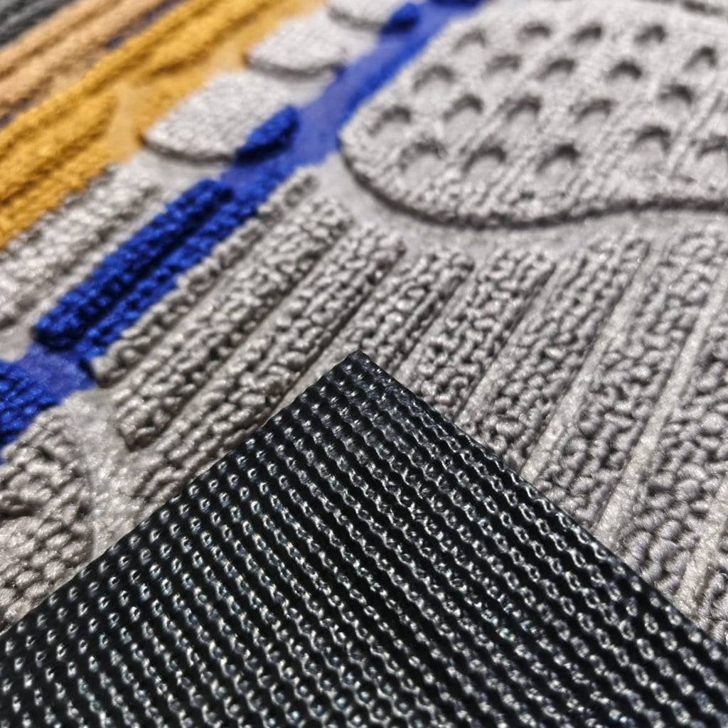 Tapete De Entrada Cuadros Multicolor 40x60 Cm 04 (Setx2 unidades)