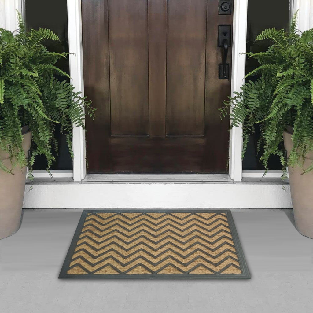 Tapete de entrada coco goma natural new 40x60 cm setx2 unidades 100