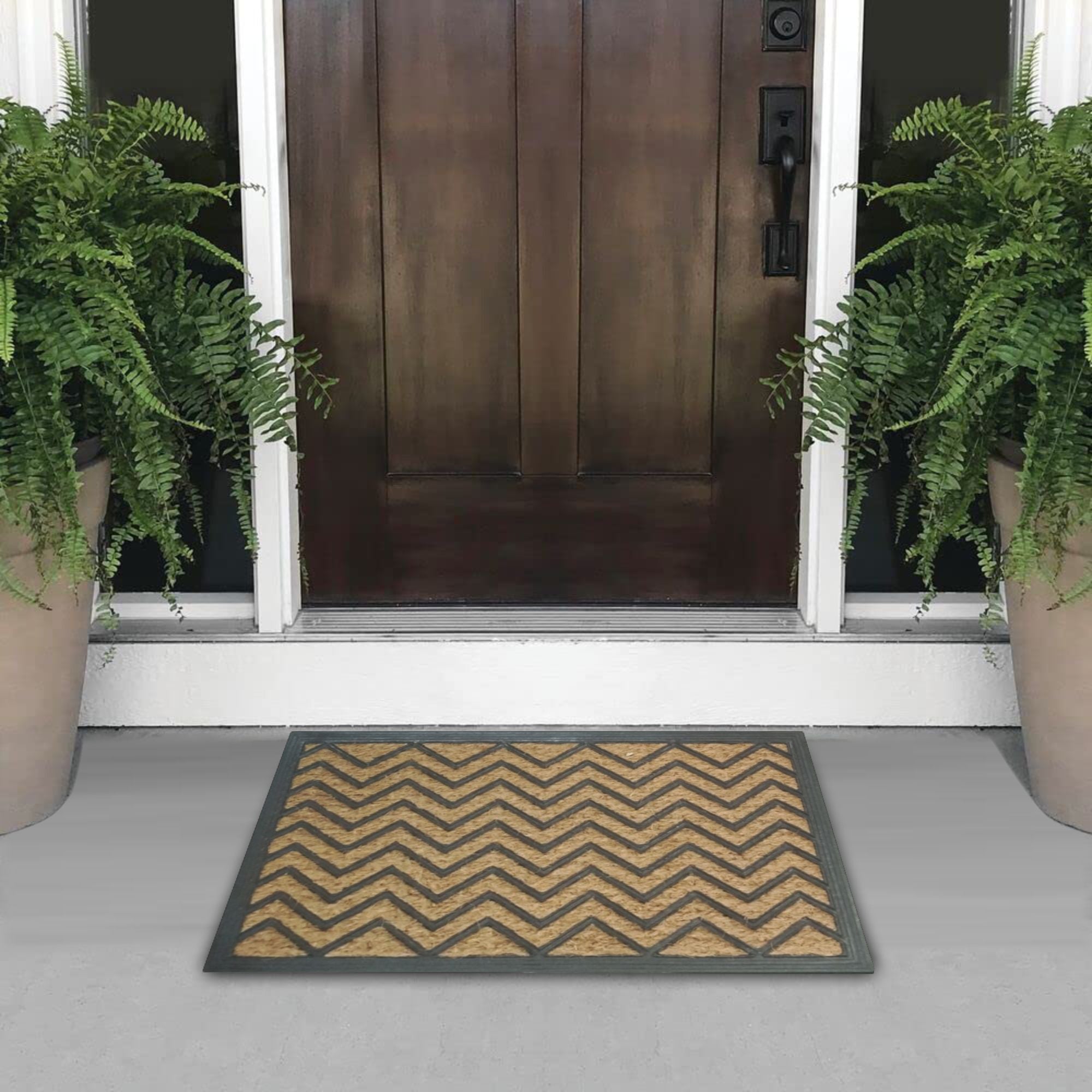 Tapete de entrada coco goma natural new 40x60 cm setx2 unidades 100