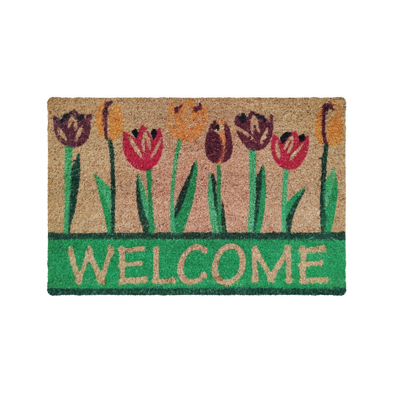 Tapete De Entrada Coco Hojas 40x60 Cm 01