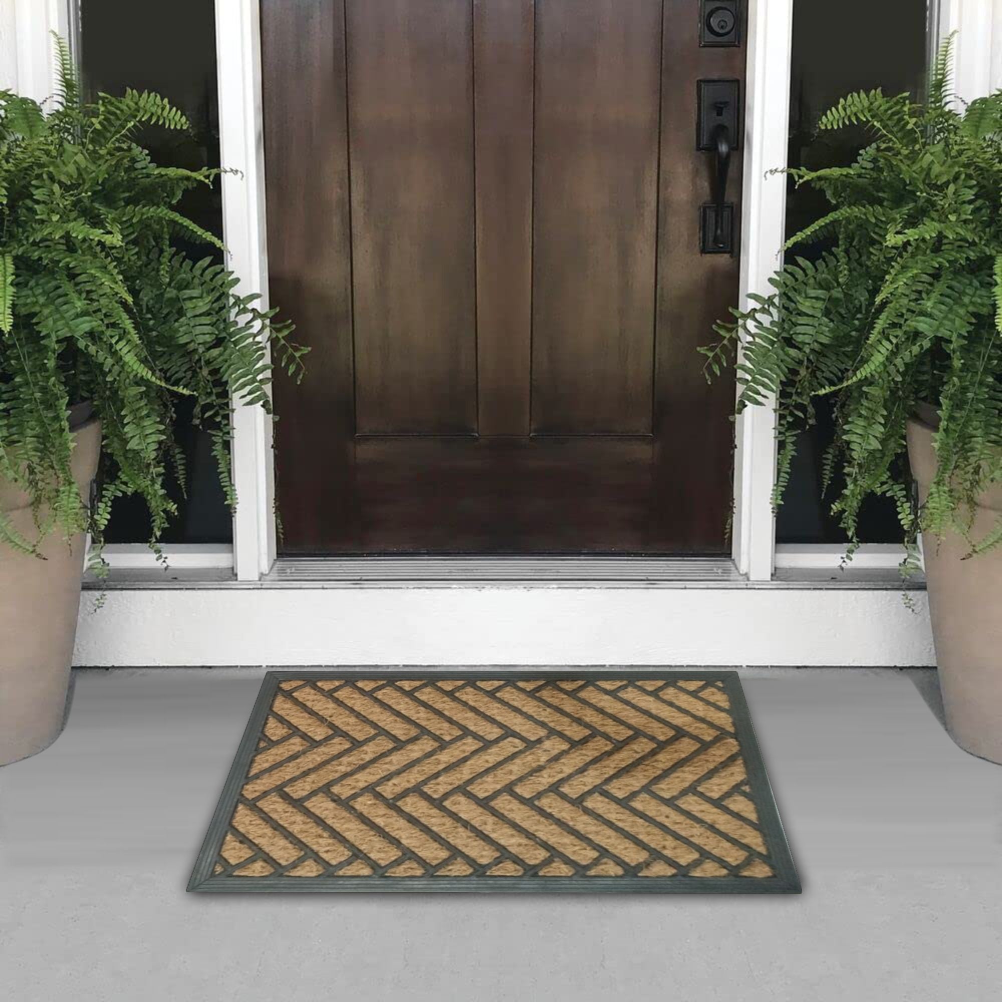 Tapete de entrada coco goma natural new 40x60 cm setx2 unidades 200