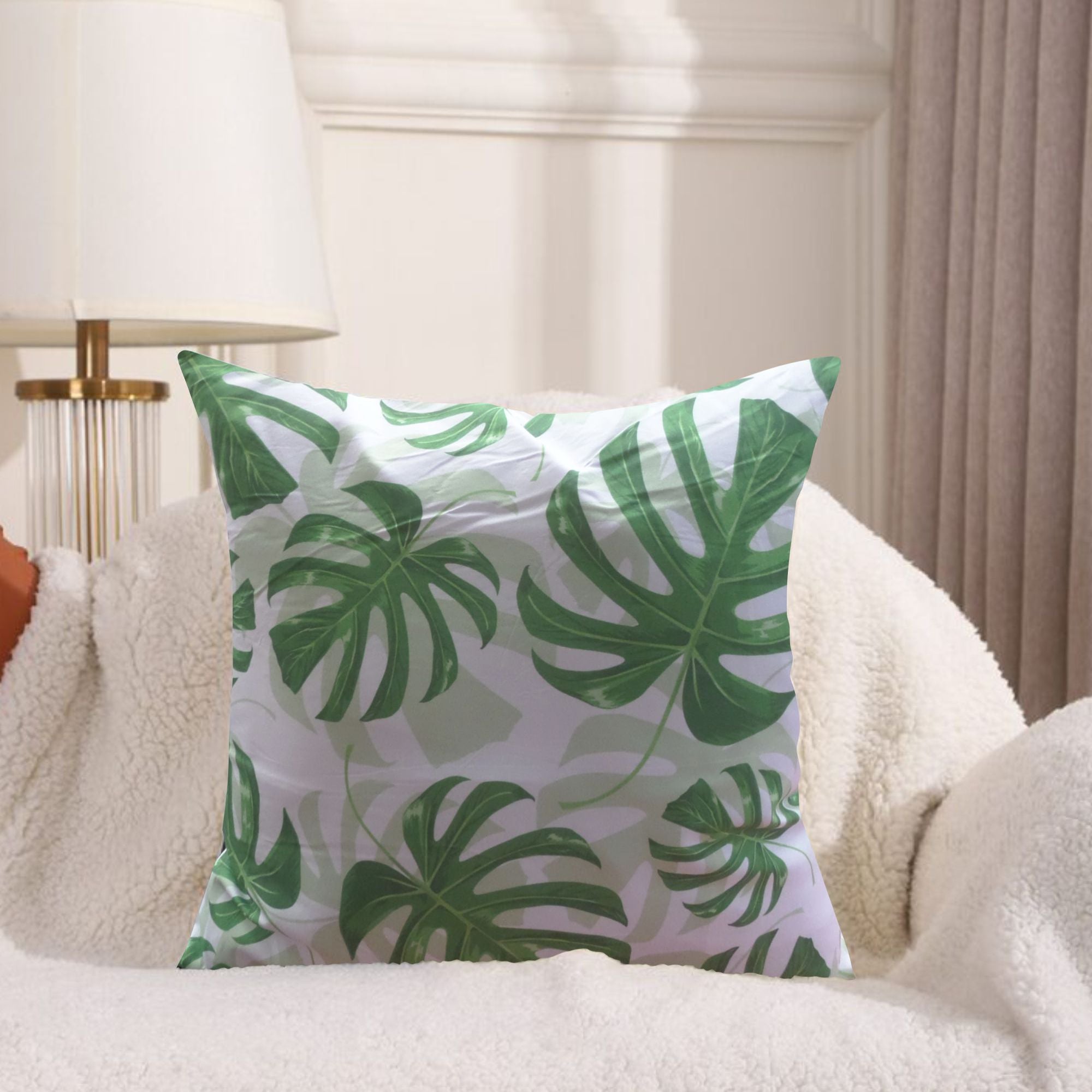 Cojín decorativo hojas que aporta confort, estilo y calidez al hogar. Su textura agradable y material resistente lo hacen ideal para salas y dormitorios, mejorando el descanso y renovando la decoración diaria.