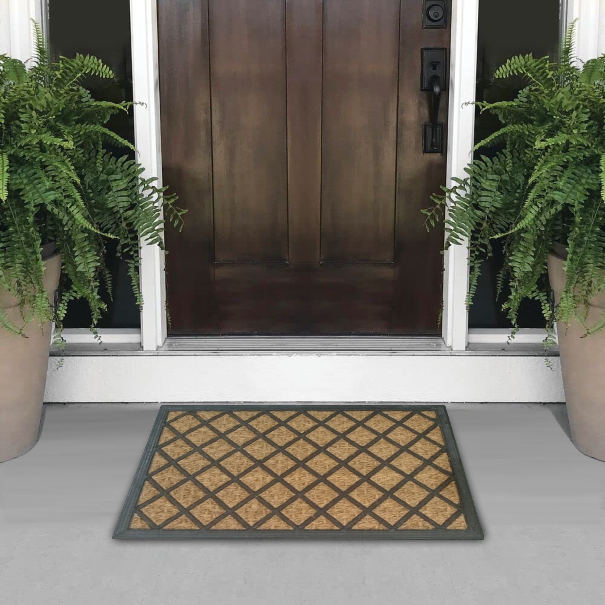 Tapete de entrada coco goma natural new 40x60 cm setx2 unidades 300