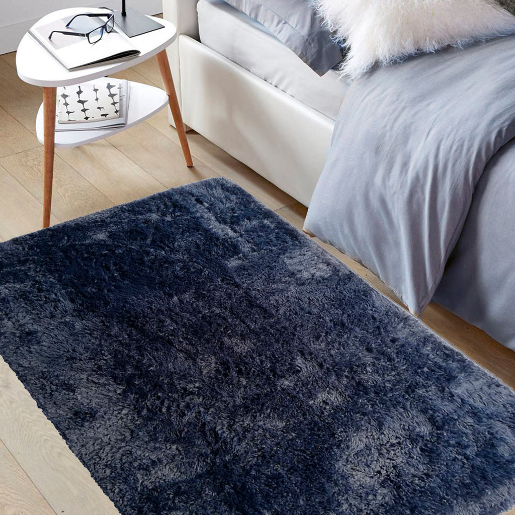 Alfombra Shaggy Beng 50x90 Cm Setx2 Unidades Azul Oscuro