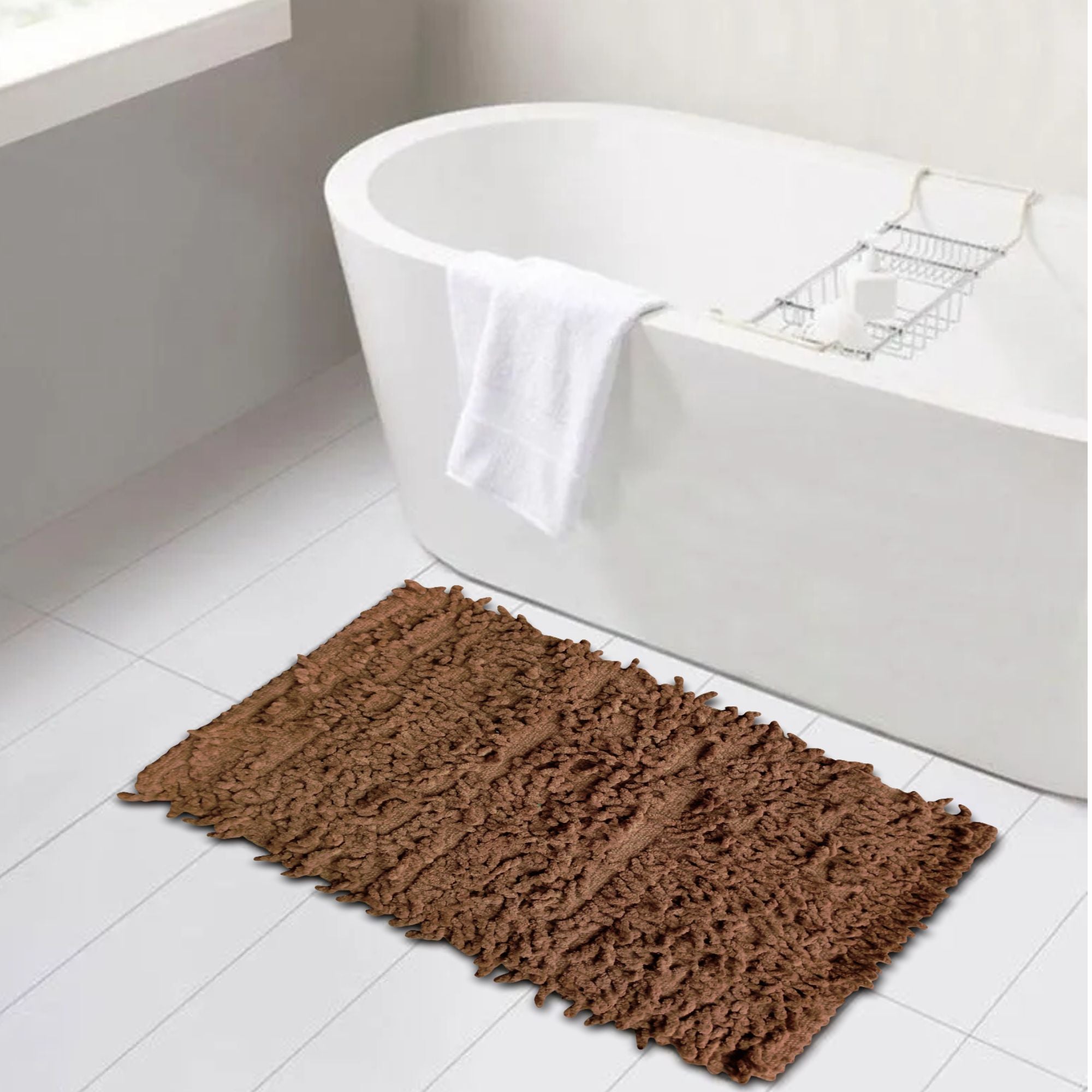 Tapete De Baño Shaggy Loop 40x60 Cm Cafe