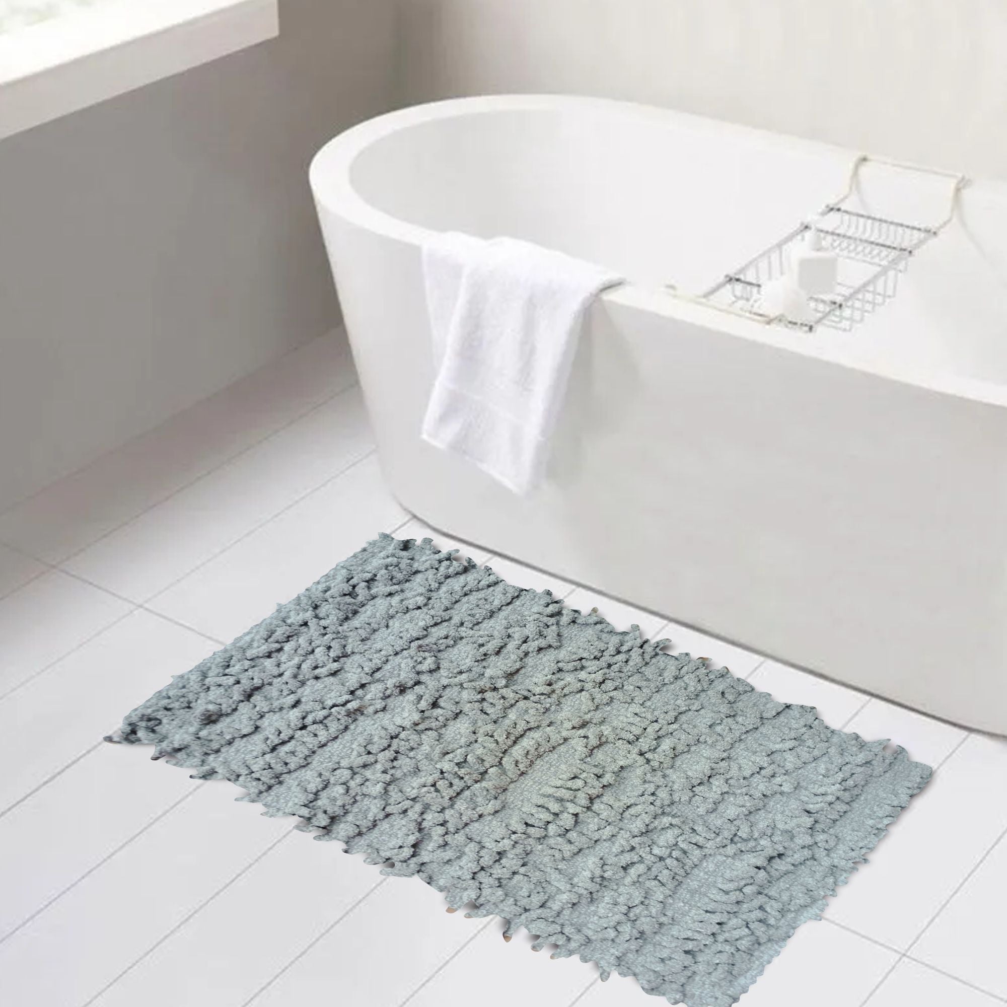 Tapete De Baño Shaggy Loop 40x60 Cm Gris