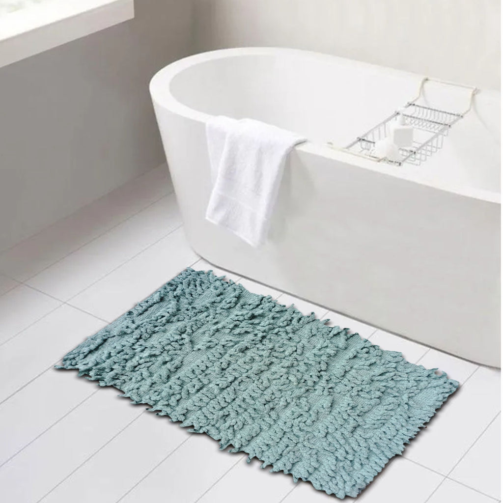 Tapete De Baño Shaggy Loop 40x60 Cm Turquesa