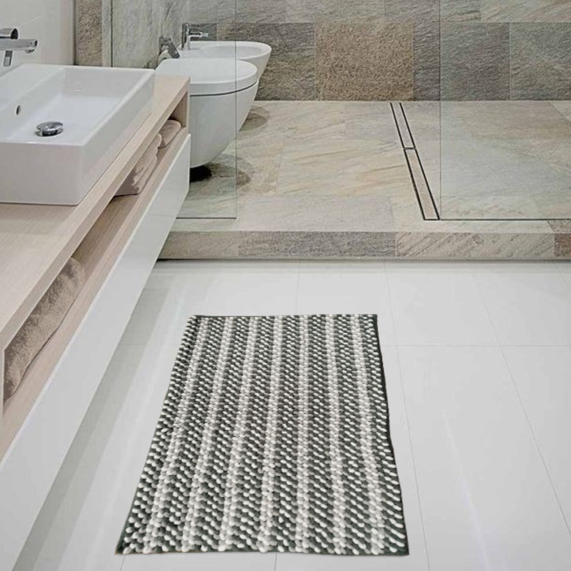 Alfombra De Baño Azores 40x60 Cm Gris Claro