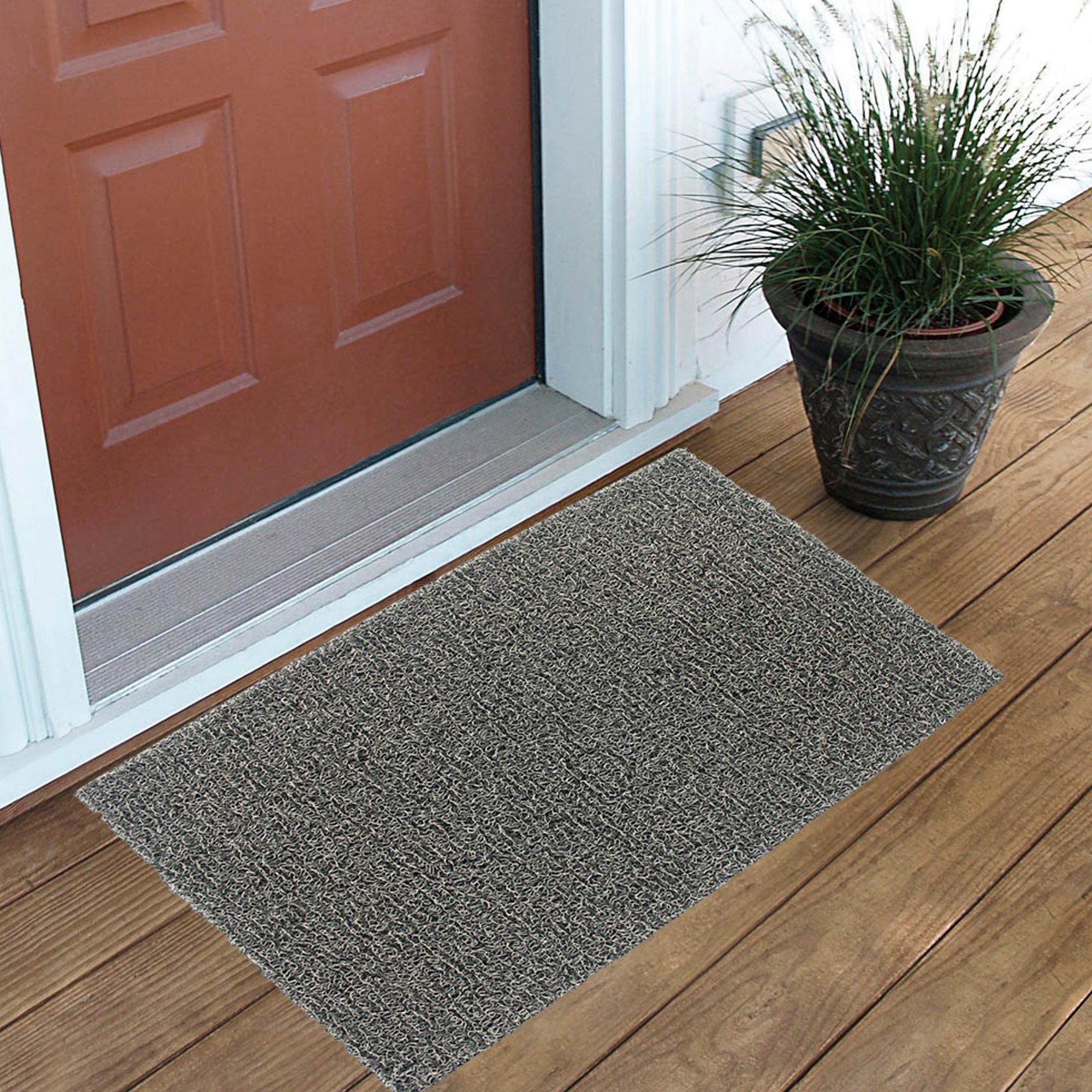Tapete De Entrada Bicolor 40x60 Cm Negro/Gris Setx2 Unidades
