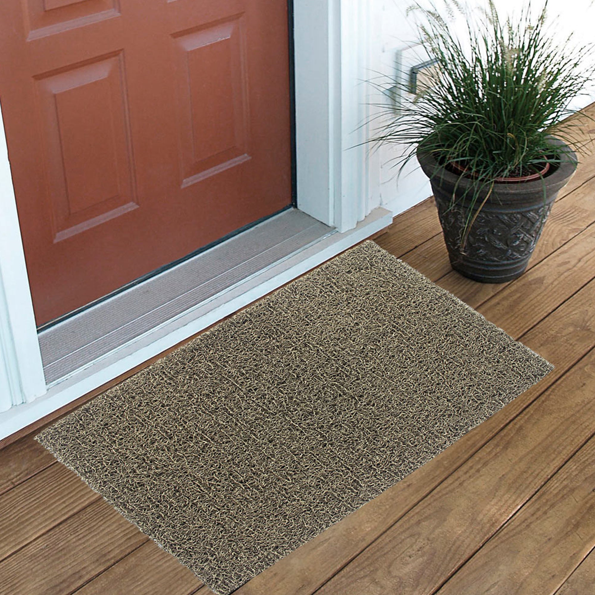 Tapete De Entrada Bicolor 40x60 Cm Cafe/Beige Setx2 Unidades