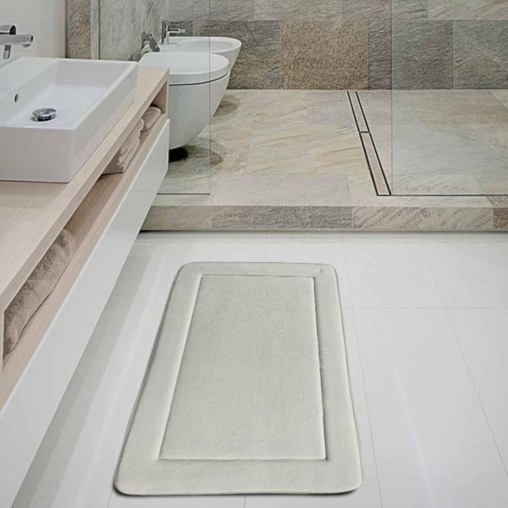 Alfombra De Baño Bari 50x80 Cm Cm Gris Claro