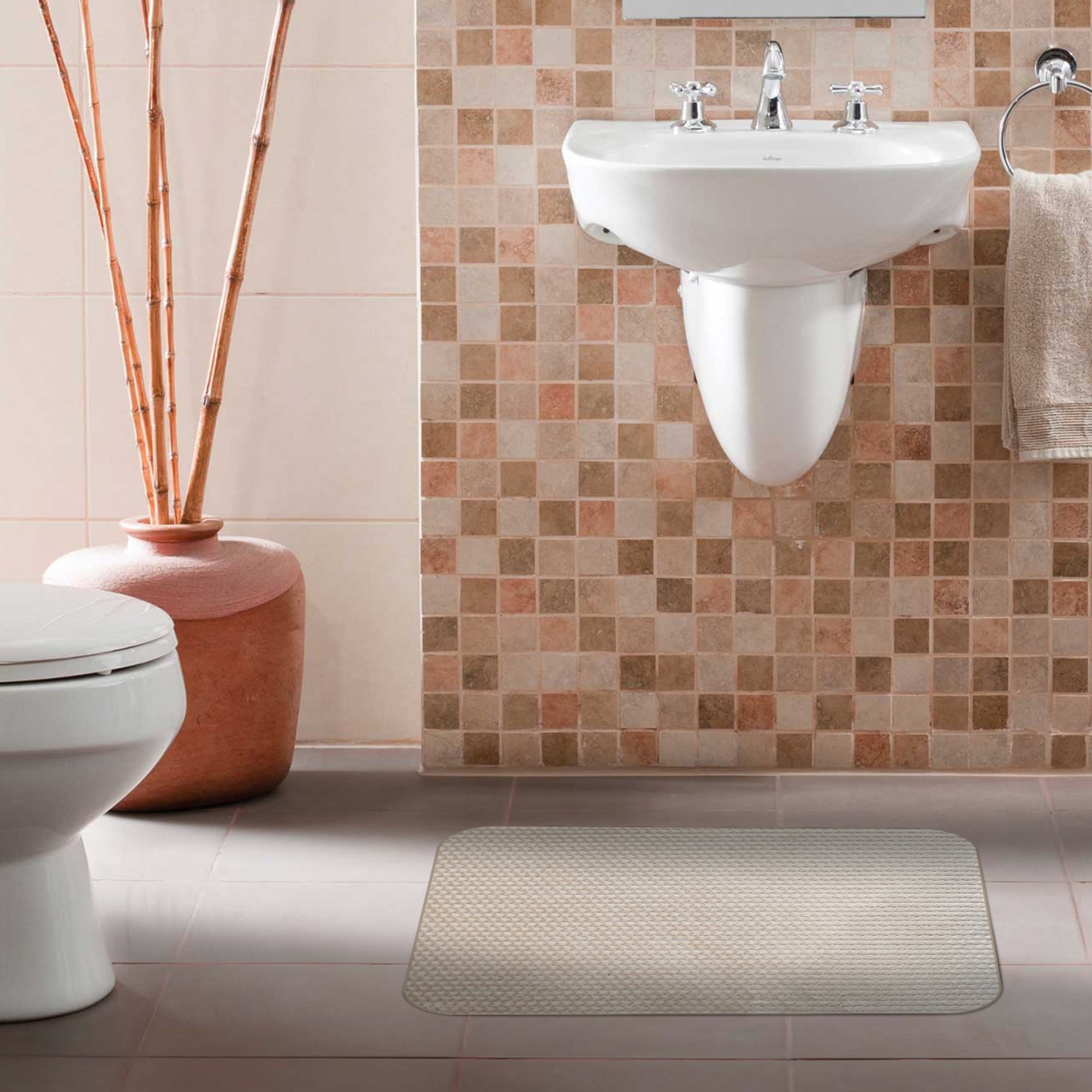 Alfombra Para Baño Baru 40x60 Cm Beige
