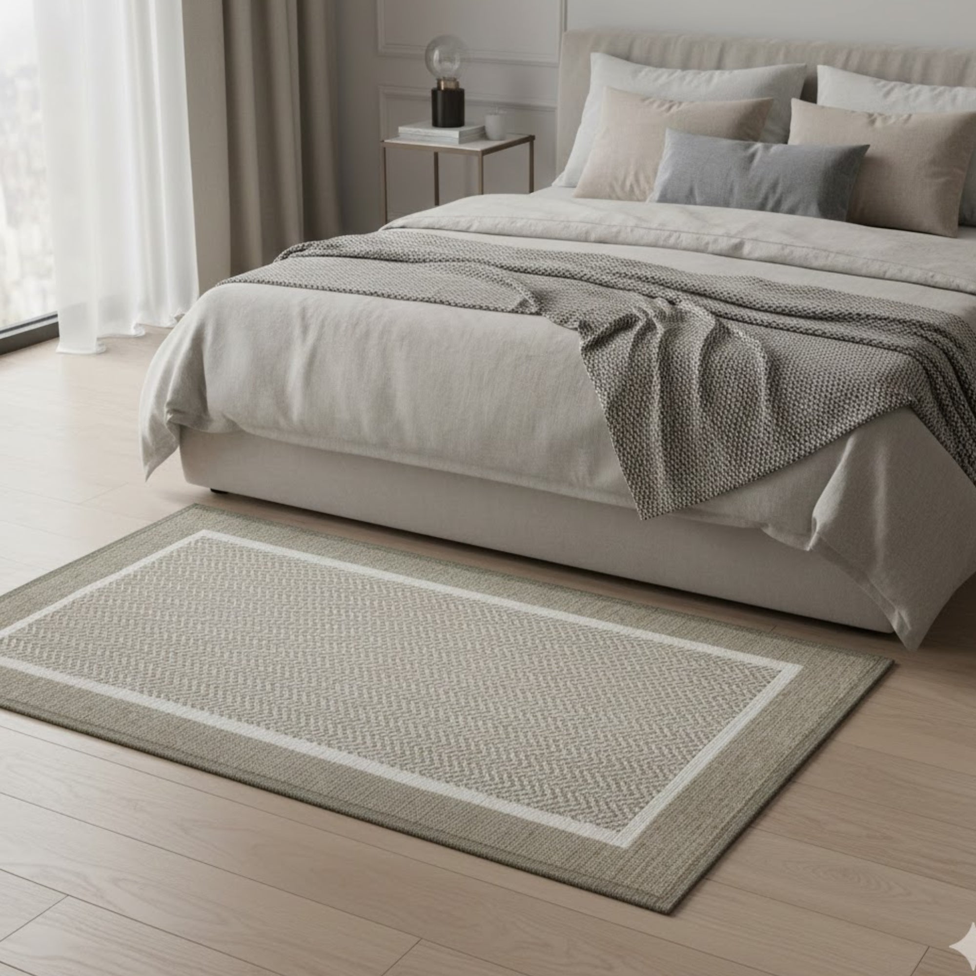 Alfombra interior práctica y decorativa que aporta confort y protege el piso. Su diseño multicolor y material resistente la hacen ideal para zonas de uso frecuente, ofreciendo orden visual y fácil mantenimiento diario.