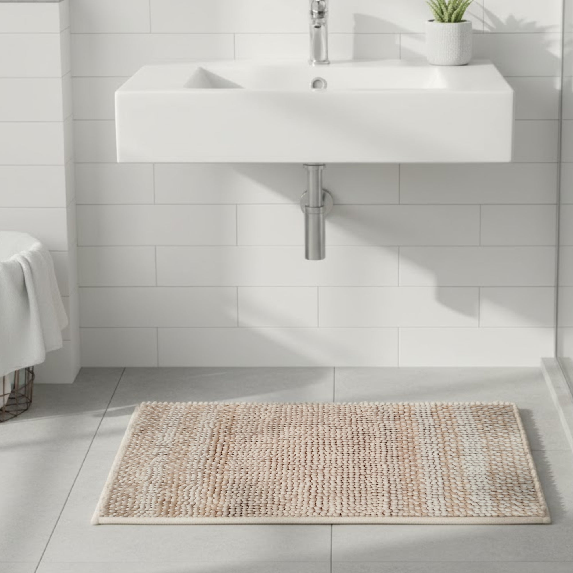 Tapete De Baño Borneo 40x60 Cm (Beige)