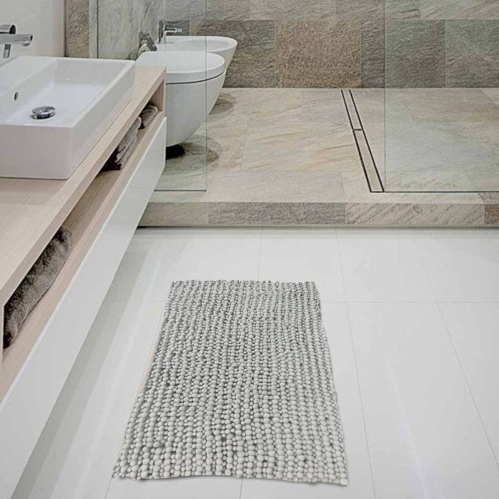 Alfombra De Baño Mix Chenille 40x60 Cm Gris