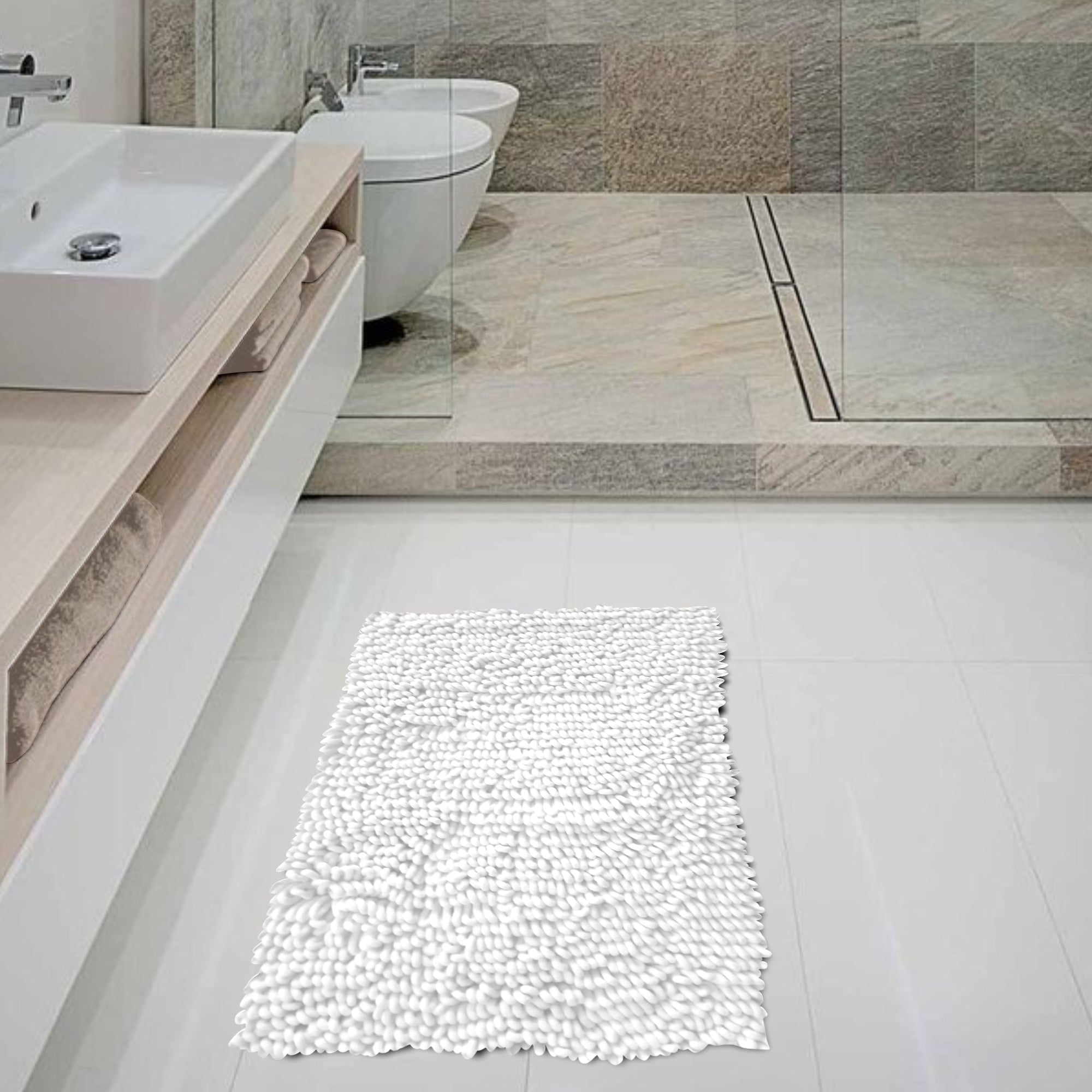 Alfombra De Baño Loop Soft 40x60 Cm Blanco