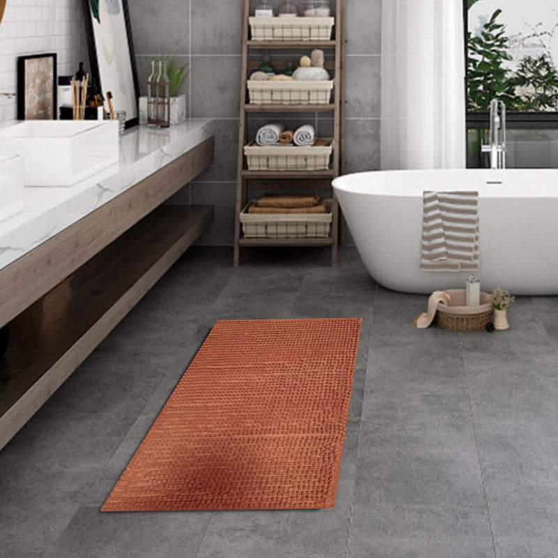Tapete De Baño Shaggy Silk Setx2 Unidades 40x60 Cm Cafe