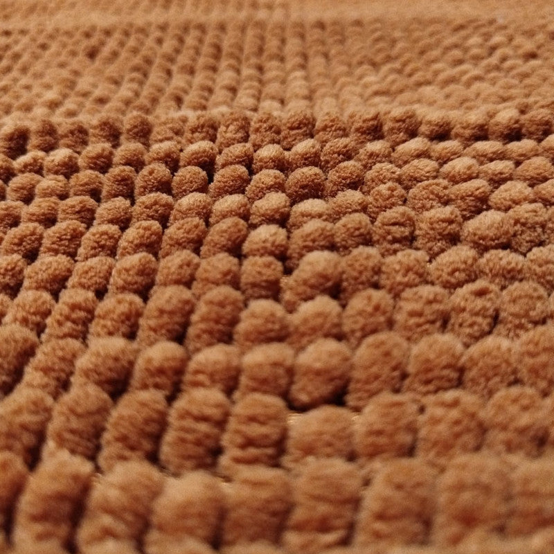 Tapete De Baño Shaggy Silk Setx2 Unidades 40x60 Cm Cafe