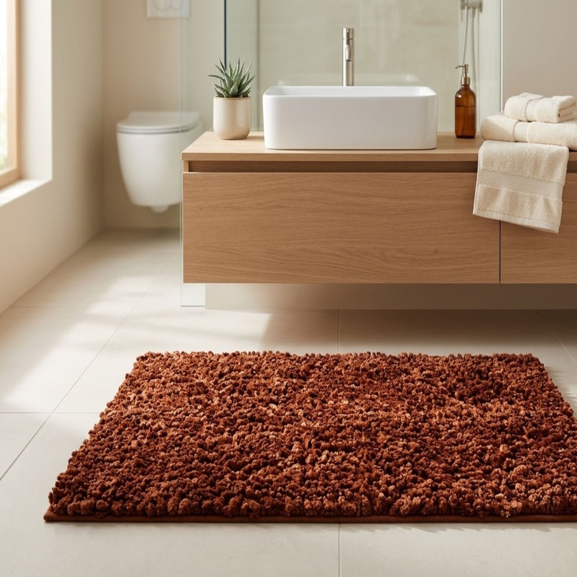 Alfombra De Baño Fusion 40x60 Cm Cafe