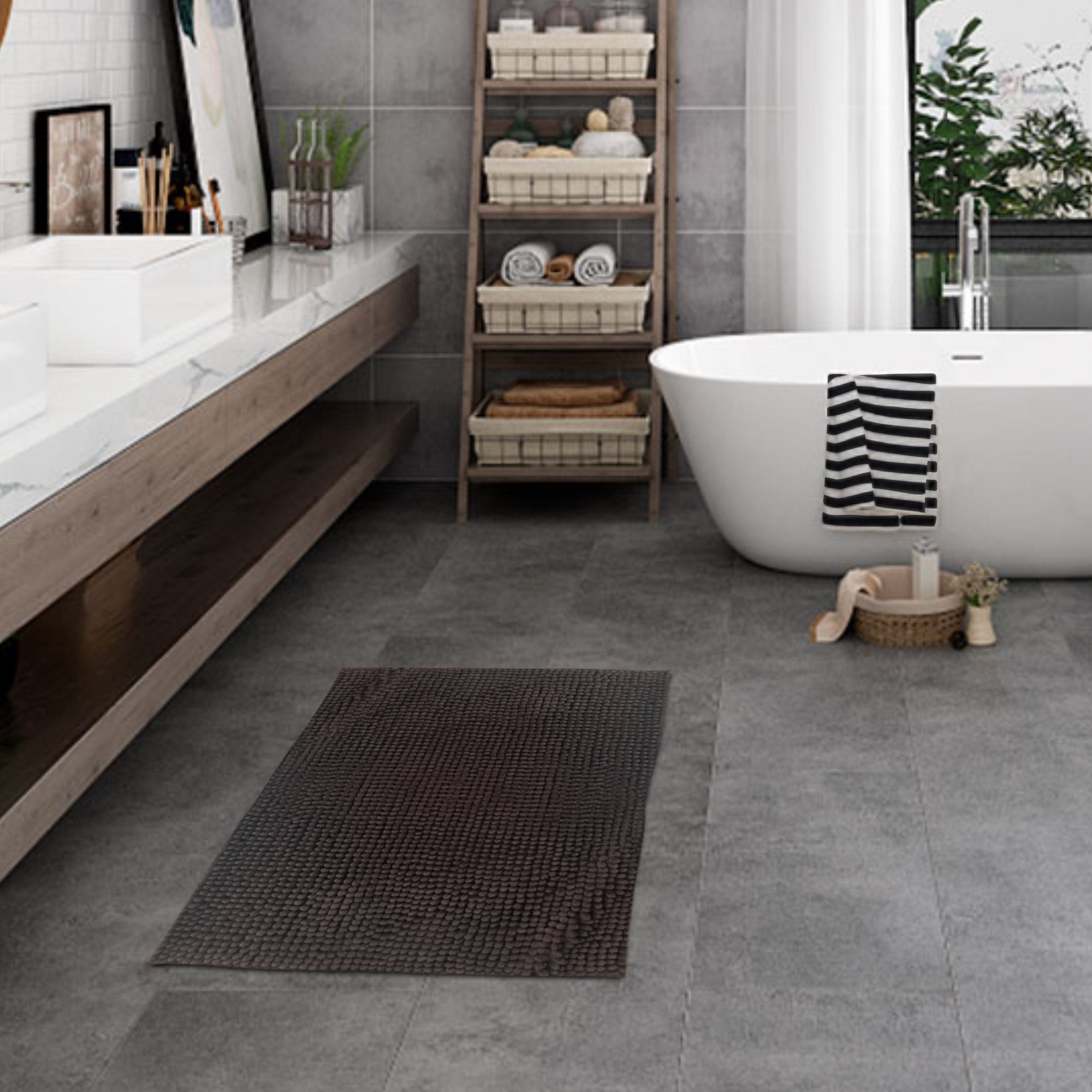 Alfombra De Baño Element 40x60 Cm Cafe