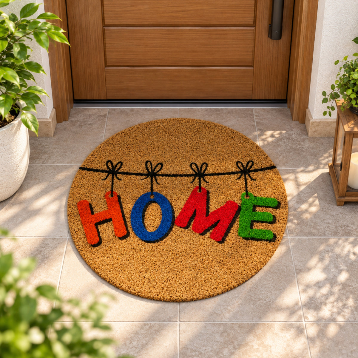 Tapete De entrada Coco Round Sinthetic 50x50 Cm 300