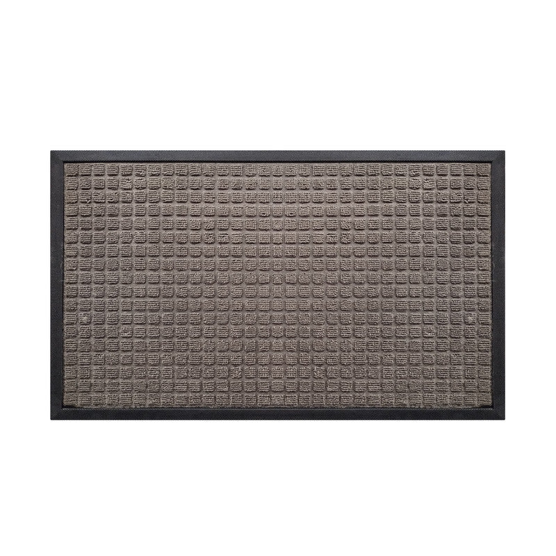 Tapete De Entrada Cuadros 45x75 Cm Gris