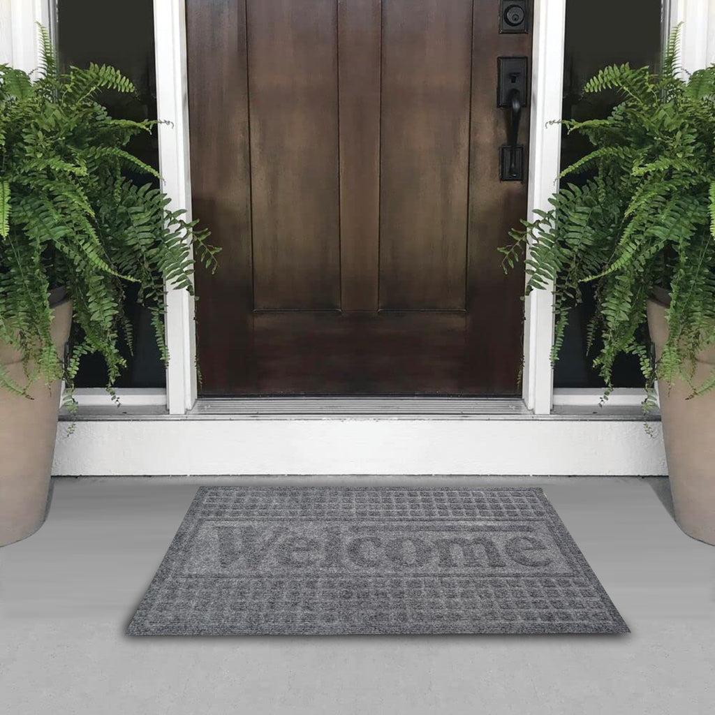 Tapete de entrada eco texture 40x60 cm setx2 unidades gris