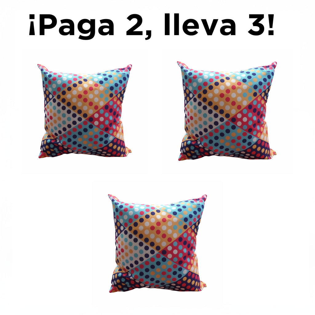 Cojín decorativo multicolor que aporta confort, estilo y calidez al hogar. Su textura agradable y material resistente lo hacen ideal para salas y dormitorios, mejorando el descanso y renovando la decoración diaria.