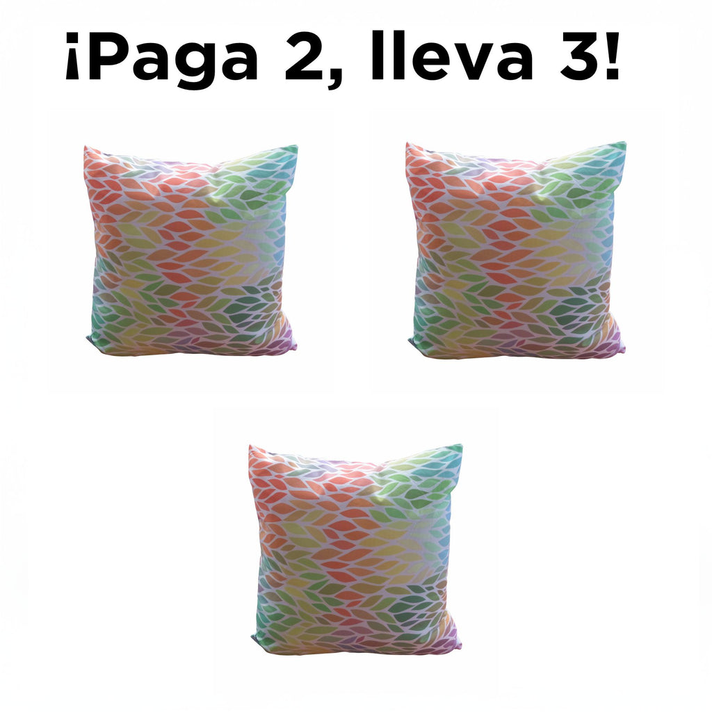 Cojín decorativo multicolor que aporta confort, estilo y calidez al hogar. Su textura agradable y material resistente lo hacen ideal para salas y dormitorios, mejorando el descanso y renovando la decoración diaria.