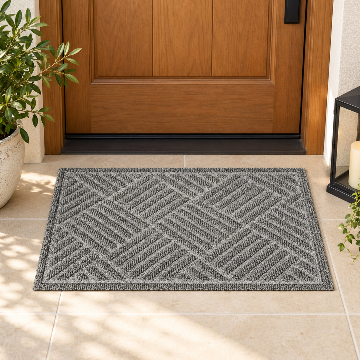 Tapete De Entrada Orion 45x75 Cm Gris Setx2 unidades