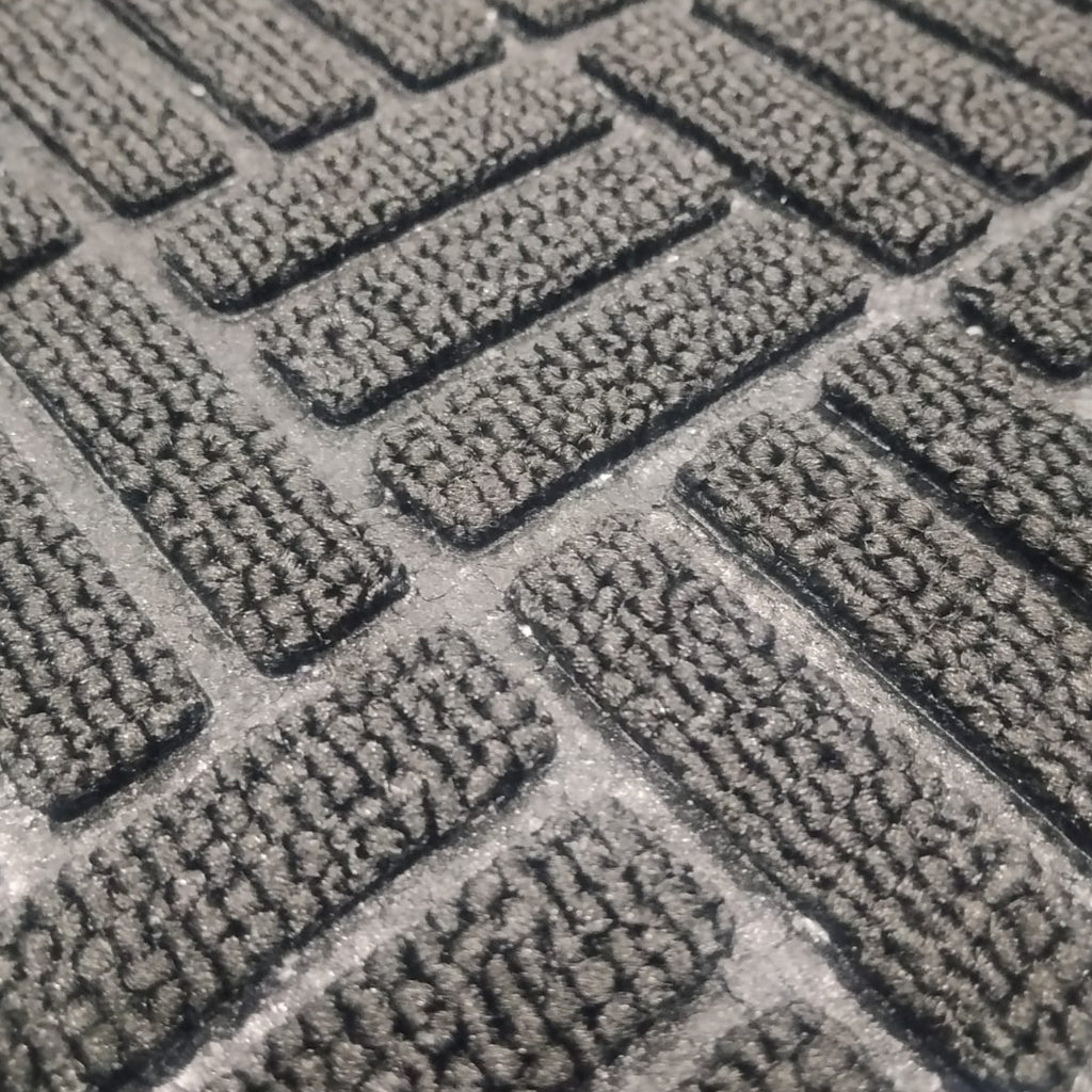 Tapete De Entrada Cuadros 45x75 Cm Gris