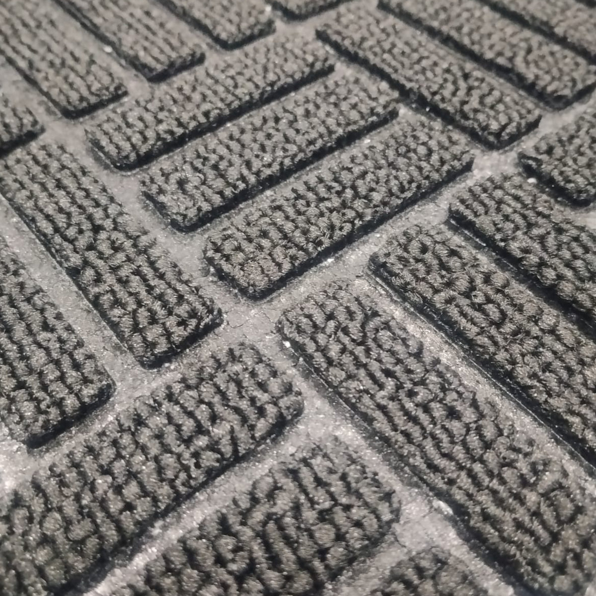 Tapete De Entrada Cuadros 45x75 Cm Gris