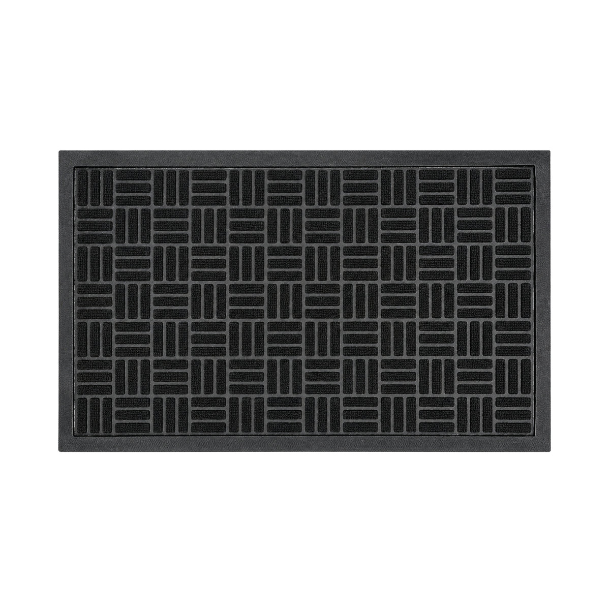 Tapete De Entrada Cuadros 45x75 Cm Negro