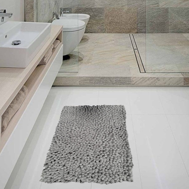 Tapete De Baño Shaggy Coral 40x60 Cm Gris