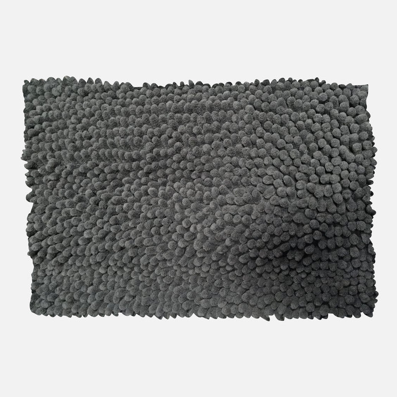 Tapete De Baño Shaggy Coral 40x60 Cm Gris Oscuro