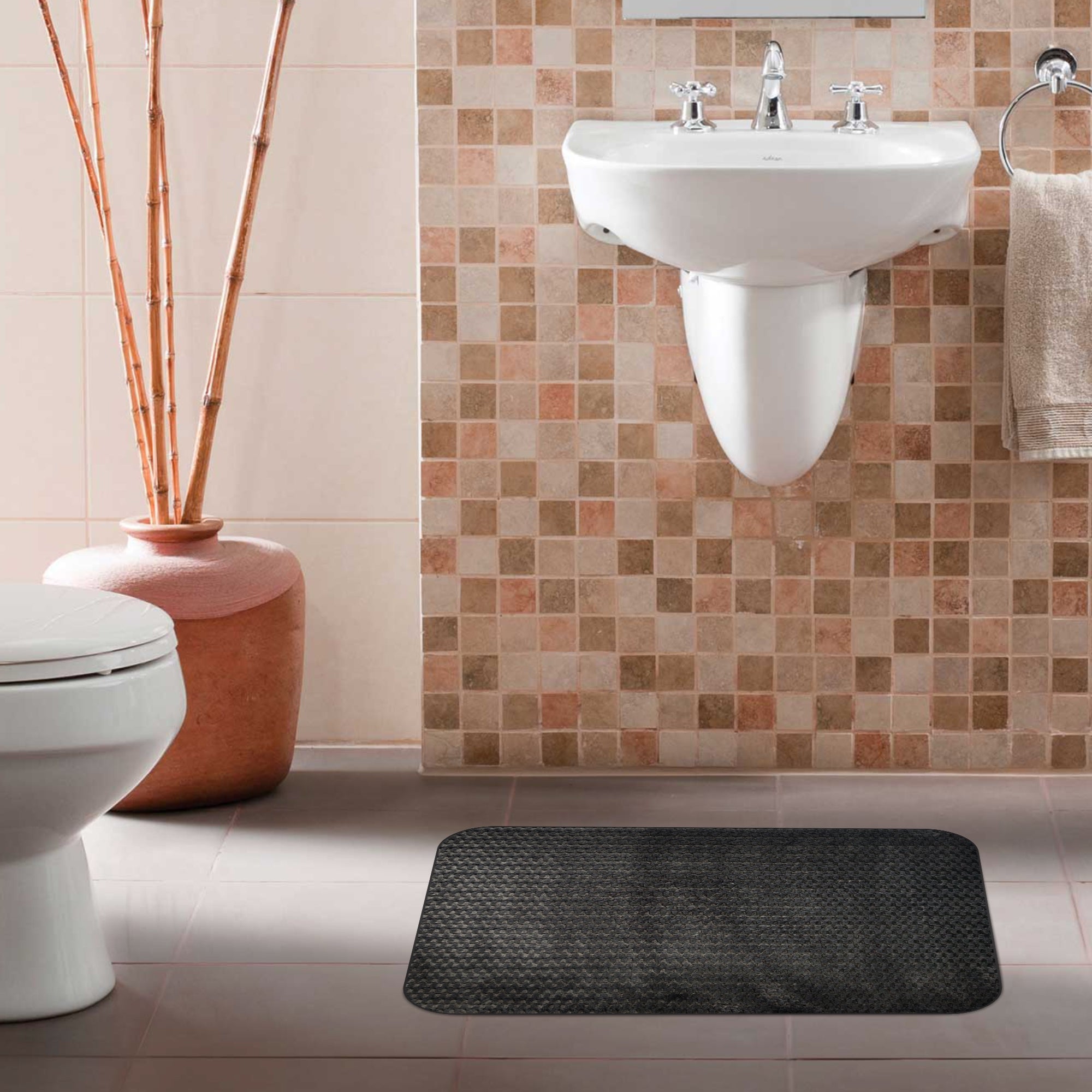 Alfombra Para Baño Baru 40x60 Cm Gris Oscuro