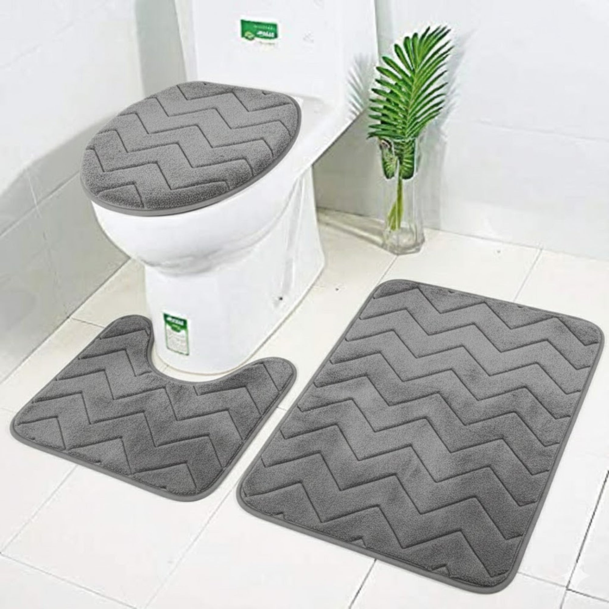 Juego De Baño Memorie Por 3 piezas Gris Oscuro