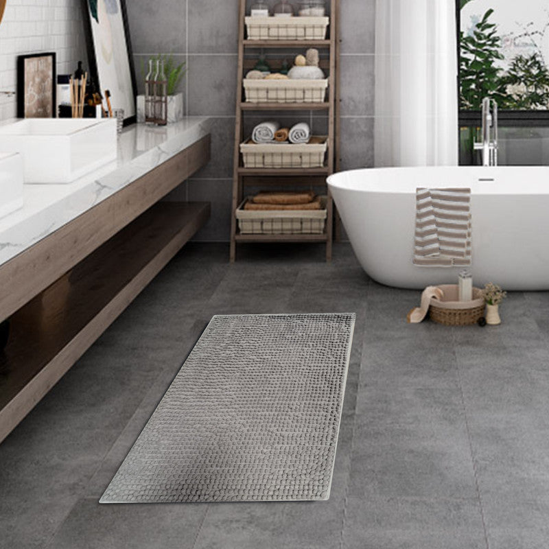 Tapete De Baño Shaggy Silk Setx2 unidades 40x60 Cm Gris