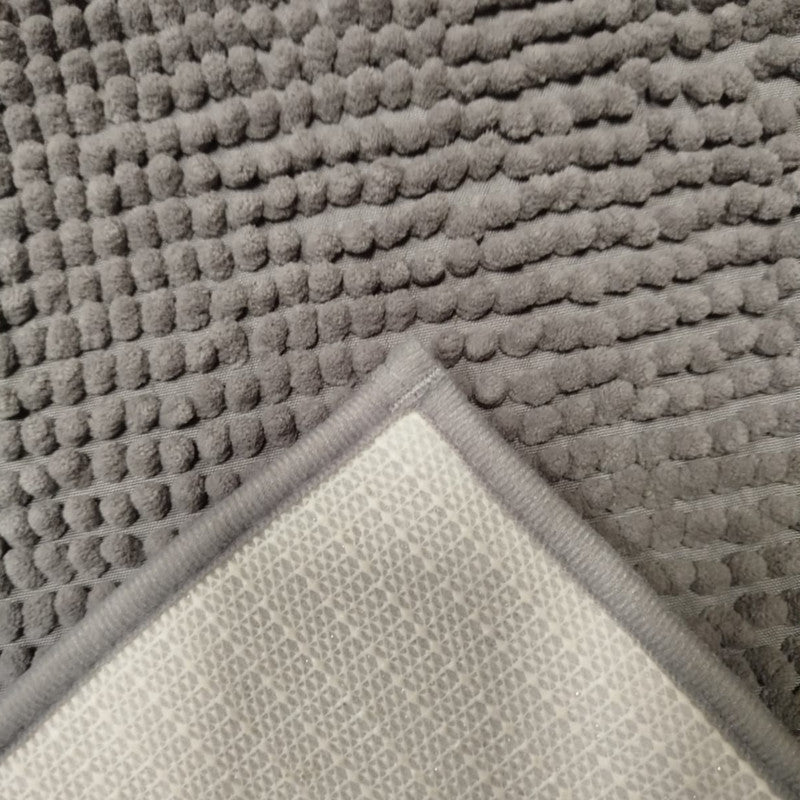 Tapete De Baño Shaggy Silk Setx2 unidades 40x60 Cm Gris