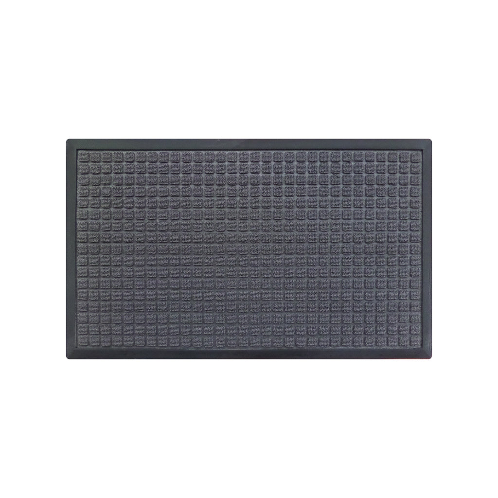 Tapete De Entrada Cuadros 45x75 Cm Gris