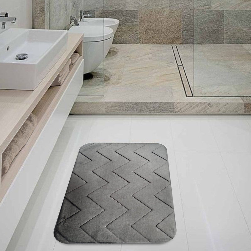 Tapete De Baño Memorie 40x60 Cm Setx2 Unds Gris Oscuro