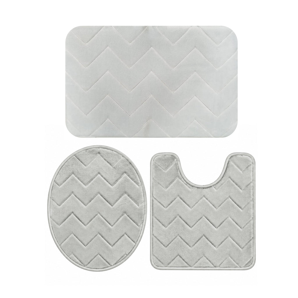 Juego De Baño Memorie x 3 Piezas Gris Claro