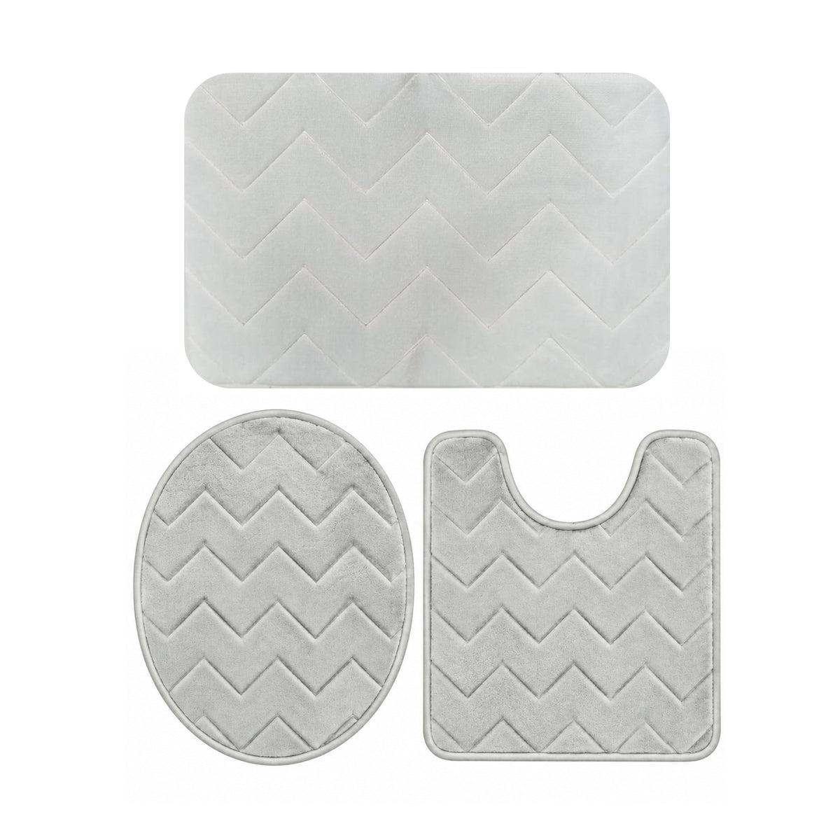 Juego De Baño Memorie x 3 Piezas Gris Claro