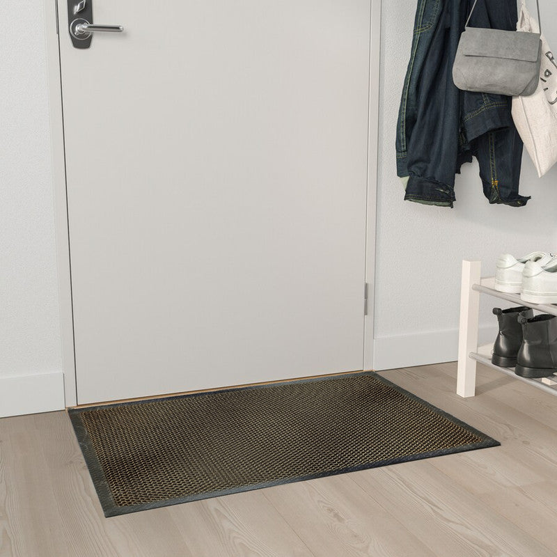 Tapete De Entrada Herning 45x75 Cm Negro/Naranja
