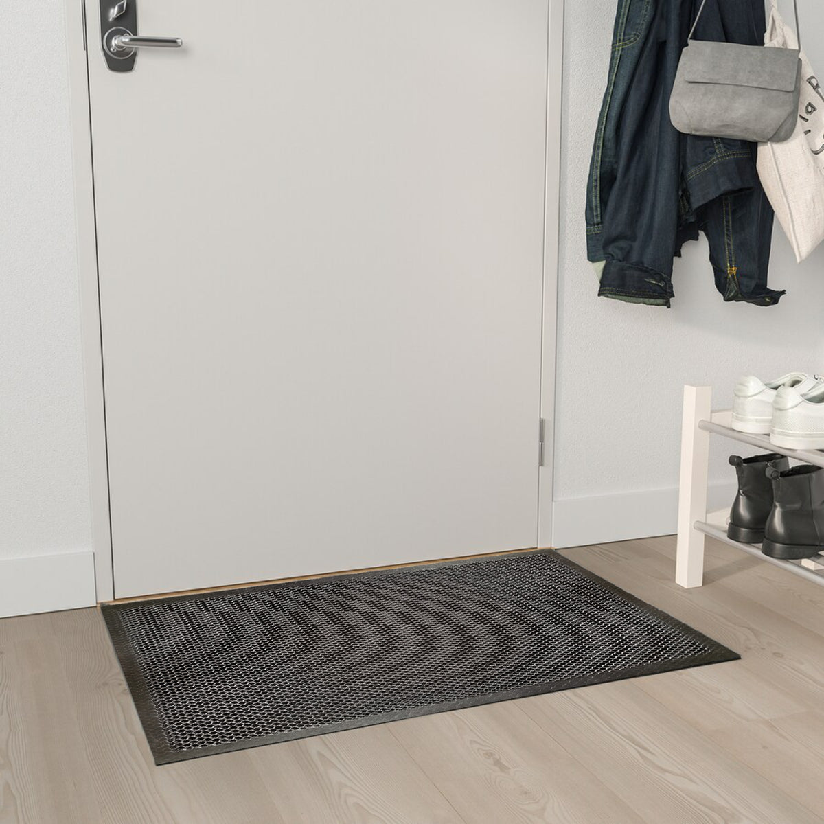 Tapete De Entrada Herning 45x75 Cm Negro/Gris