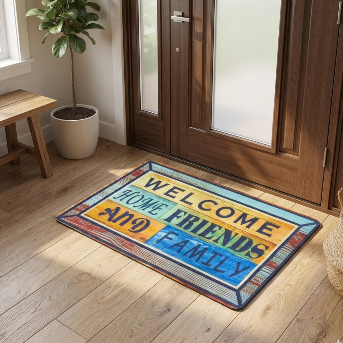 Tapete De Entrada Welcome 40x60 Cm Diseño 400 Setx2 unidades