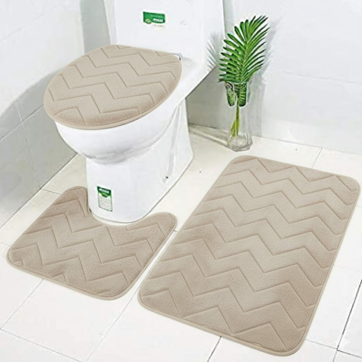 Juego De Baño Memorie x 3 Piezas Beige