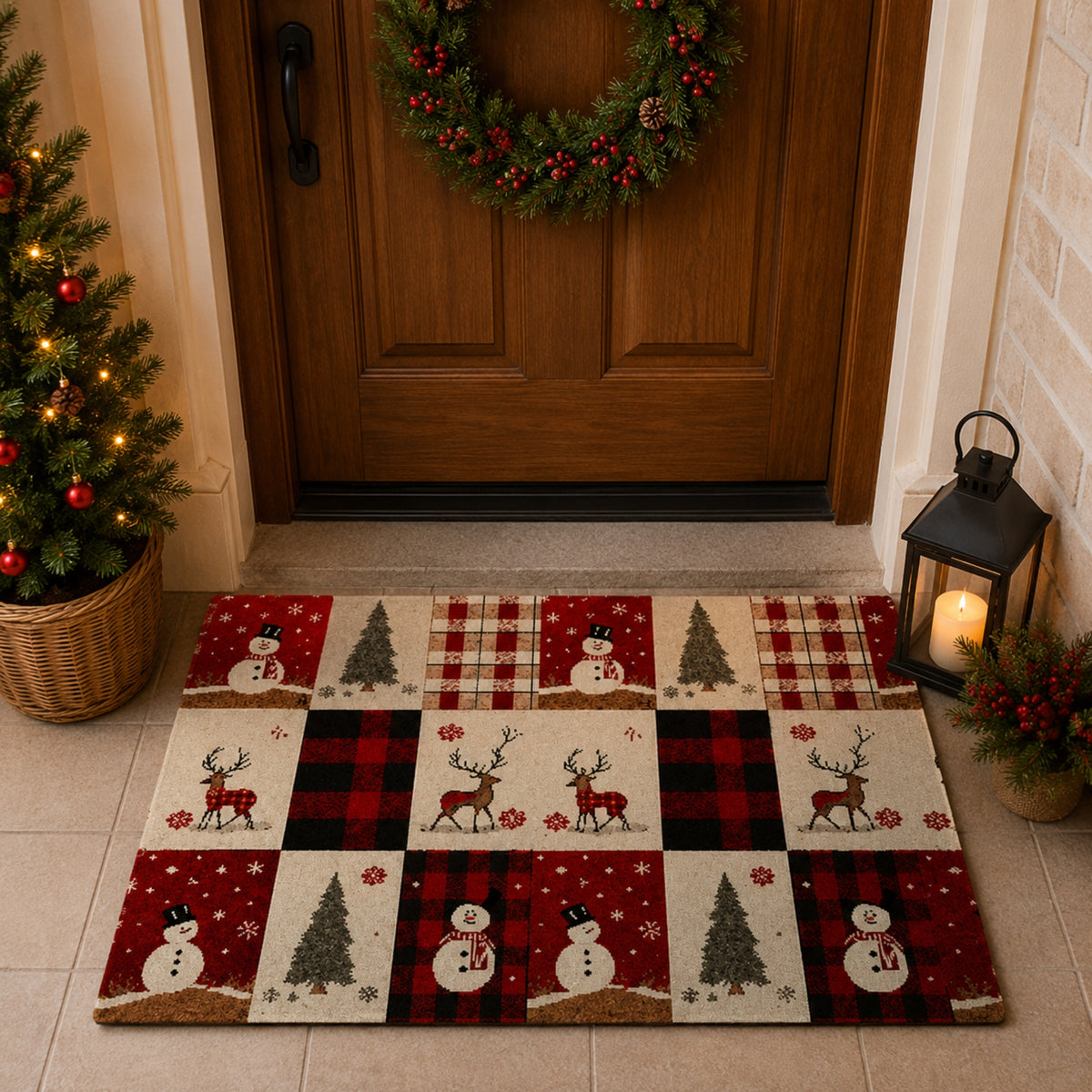 Alfombra Decorativa Navidad 50X80 Cm diseño 600 (setx2 unidades)